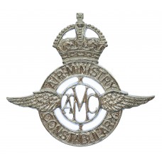 Air Ministry Constabulary Chrome Cap Badge - King's Crown