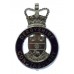 Derbyshire Constabulary Enamelled Cap Badge - Queen's Crown