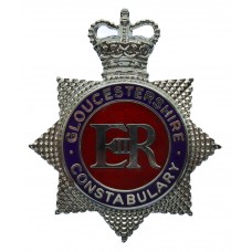 Gloucestershire Constabulary Enamelled Cap Badge - Queen's Crown