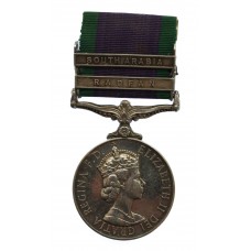 Campaign Service Medal (Clasps - Radfan, South Arabia) - Writer P.H. Skinley, Royal Navy