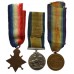 WW1 1914-15 Star Medal Trio - Pte. T. King, King's Own Yorkshire Light Infantry - Wounded