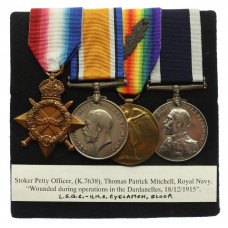 WW1 Mentioned in Despatches 1914-15 Star Trio and Royal Navy Long