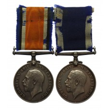 WW1 British War Medal & Royal Navy Long Service & Good Conduct Medal Pair - ERA. F.S. Kelleway, Royal Navy