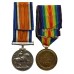 WW1 British War & Victory Medal Pair - Pte. R. Peck, Scottish Rifles (Cameronians) - Wounded