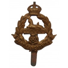 East Lancashire Regiment WW1 All Brass Economy Cap Badge 