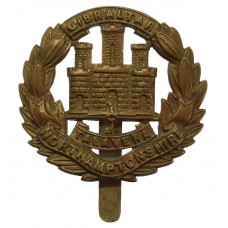 Northamptonshire Regiment WW1 All Brass Economy Cap Badge