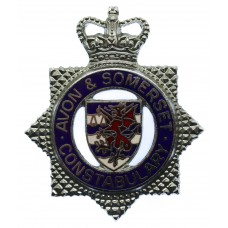 Avon & Somerset Constabulary Enamelled Star Cap Badge - Queen's Crown