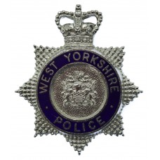 West Yorkshire Police Enamelled Star Cap Badge - Queen's Crown