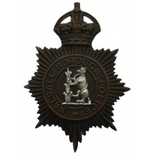 Walsall Borough Police Night Helmet Plate - King's Crown