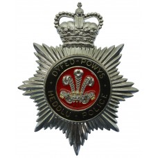 Dyfed-Powys Heddlu Police Enamelled Helmet Plate - Queen's Crown