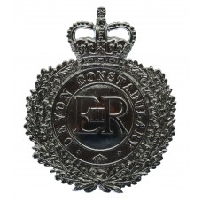 Devon Constabulary Wreath Helmet Plate - Queen's Crown