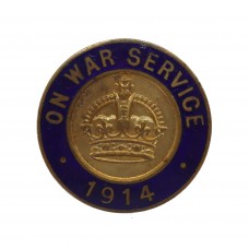 WW1 1914 On War Service Enamelled Lapel Badge