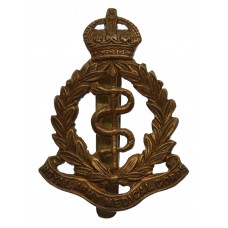 Royal Army Medical Corps (R.A.M.C.) Brass Cap Badge - King's Crow