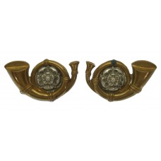 Pair of King's Own Yorkshire Light Infantry (K.O.Y.L.I.) Collar Badges