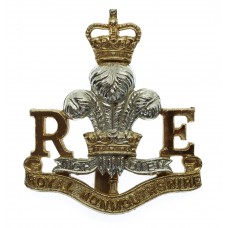 Royal Monmouthshire Royal Engineers Anodised (Staybrite) Cap Badg