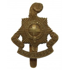 Royal Sussex Regiment WW1 All Brass Economy Cap Badge