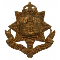 East Surrey Regiment WW1 All Brass Economy Cap Badge