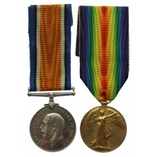 WW1 British War & Victory Medal Pair - Gnr. W.J. Smith, Royal