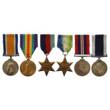 WW1 and WW2 SS City of Bedford Casualty Medal Group of Six - Pett