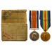 WW1 British War & Victory Medal Pair with Box of Issue - Pte. E.H. Bather, Oxfordshire & Buckinghamshire Light Infantry - Wounded in Action