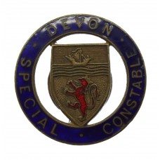 Devon Special Constable Enamelled Lapel Badge (Red Lion)