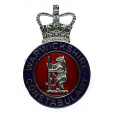 Warwickshire Constabulary Enamelled Cap Badge - Queen's Crown