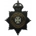 Wiltshire Constabulary Black Helmet Plate - King's Crown