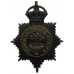 Worcestershire Constabulary (Worcestershire Police) Blackened Brass Helmet Plate - King's Crown