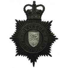 Gwynedd Constabulary Night Helmet Plate - Queen's Crown