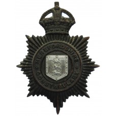 Herefordshire Constabulary Black Helmet Plate - King's Crown