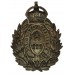 Sheffield City Police White Metal Wreath Helmet Plate - King's Crown