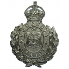 Guernsey Police Wreath Helmet Plate - King's Crown