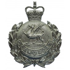 Glamorgan Constabulary Wreath Helmet Plate - Queen's Crown