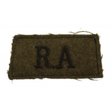 Royal Artillery (R.A.) WW2 Cloth Slip On Shoulder Title