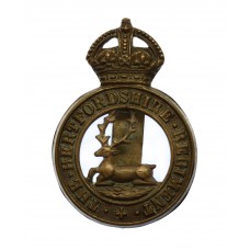 Hertfordshire Regiment Cap Badge - King's Crown