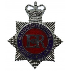 Gloucestershire Constabulary Enamelled Star Cap Badge - Queen's Crown