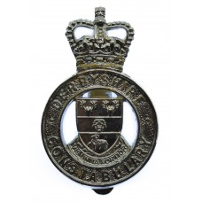 Derbyshire Constabulary Cap Badge - Queen's Crown