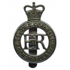 Devon & Cornwall Constabulary Cap Badge - Queen's Crown