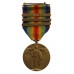 USA WW1 Victory Medal with 3 Clasps (Defensive Sector, Meuse-Argonne, Somme Offensive)