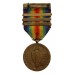 USA WW1 Victory Medal with 3 Clasps (Defensive Sector, Meuse-Argonne, Somme Offensive)