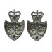 Pair of Worcestershire Constabulary Collar Badges - Queen's Crown