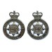 Pair of Ministry of Defence Police Collar Badges - Queen's Crown