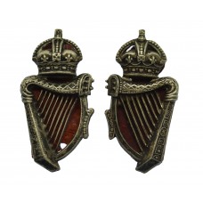 Pair of Royal Ulster Constabulary (R.U.C.) Collar Badges - King's Crown