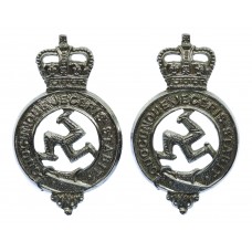 Pair of Isle of Man Constabulary Collar Badges - Queen's Crown