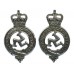 Pair of Isle of Man Constabulary Collar Badges - Queen's Crown