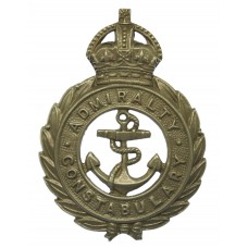 Admiralty Constabulary White Metal Cap Badge - King's Crown