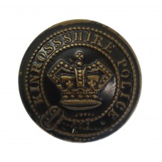 Victorian Kinross-shire Constabulary Blackened Brass Button (25mm)