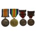 WW1 British War & Victory Medal Pair with Two London County Council King's Medals - Pte. J.H. Luck, Durham Light Infantry