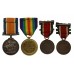 WW1 British War & Victory Medal Pair with Two London County Council King's Medals - Pte. J.H. Luck, Durham Light Infantry