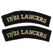 Pair of 17th/21st Lancers (17/21 LANCERS) Cloth Shoulder Titles